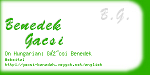 benedek gacsi business card